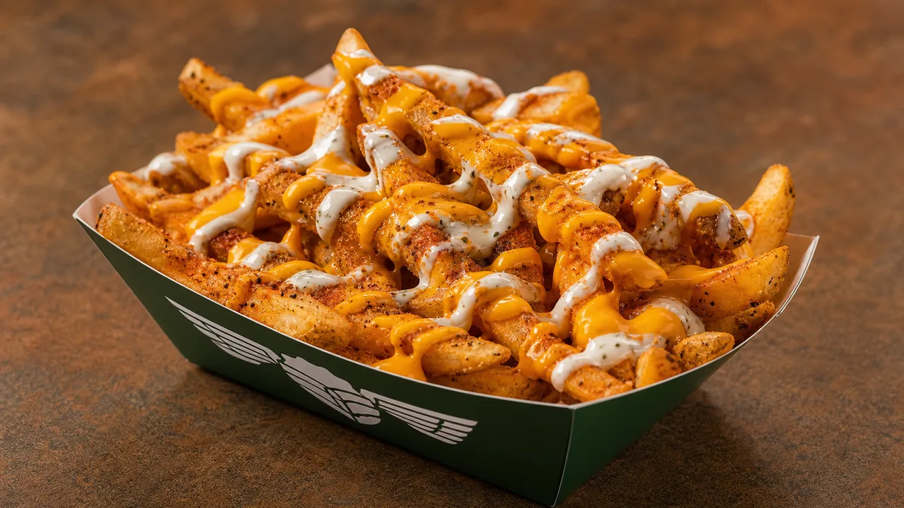 Wingstop Louisiana Voodoo Fries with Cajun seasoning, cheese sauce and ranch