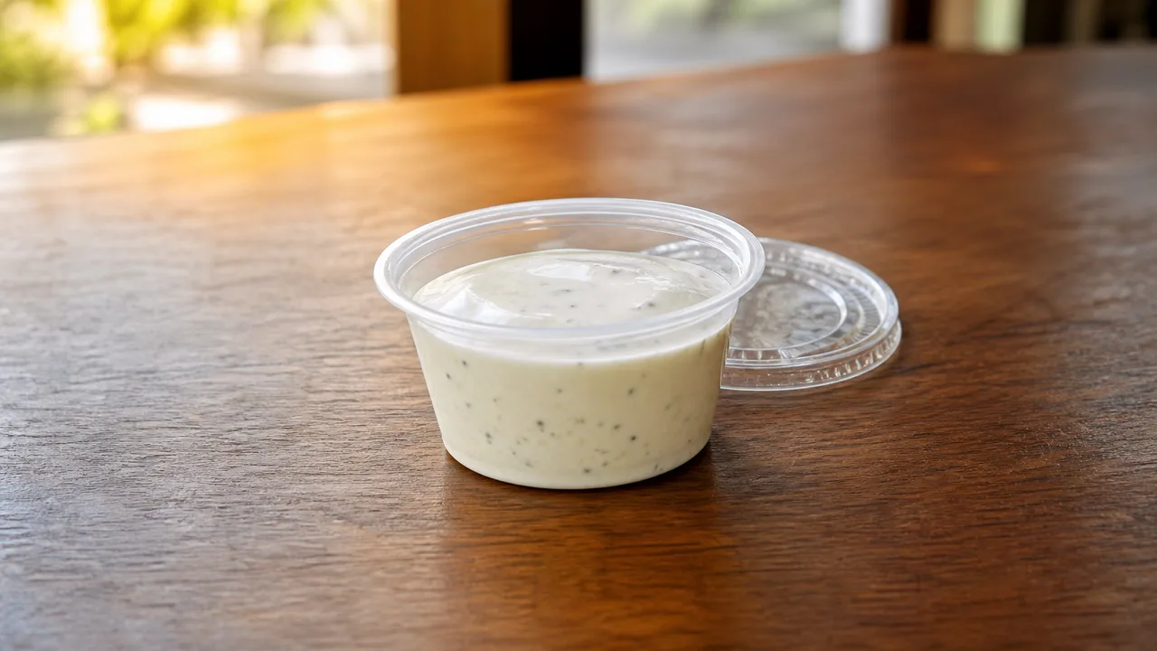 Creamy Wingstop ranch dip served in a cup