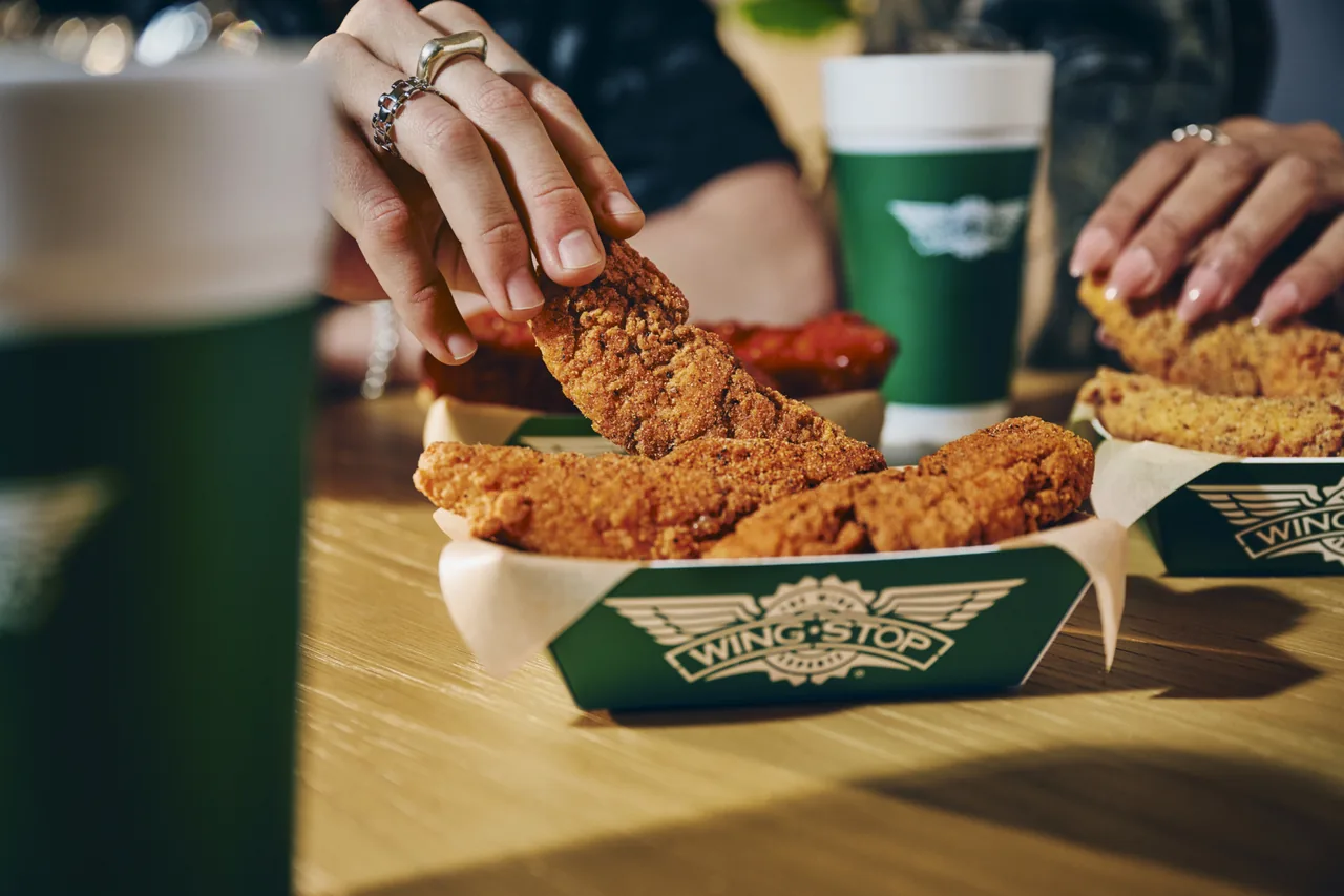 Wingstop chicken tenders combo with fries and dip